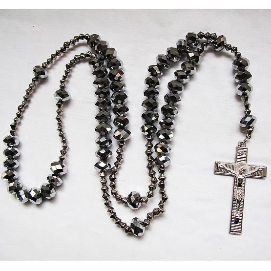 crystal beads rosary necklace,crystal beads rosary