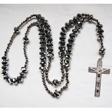 crystal beads rosary necklace