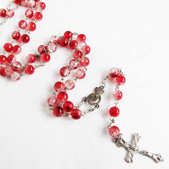 galss beads rosary necklace,galss beads rosary