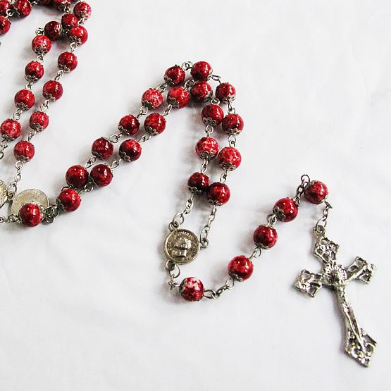 galss beads rosary necklace,galss beads rosary