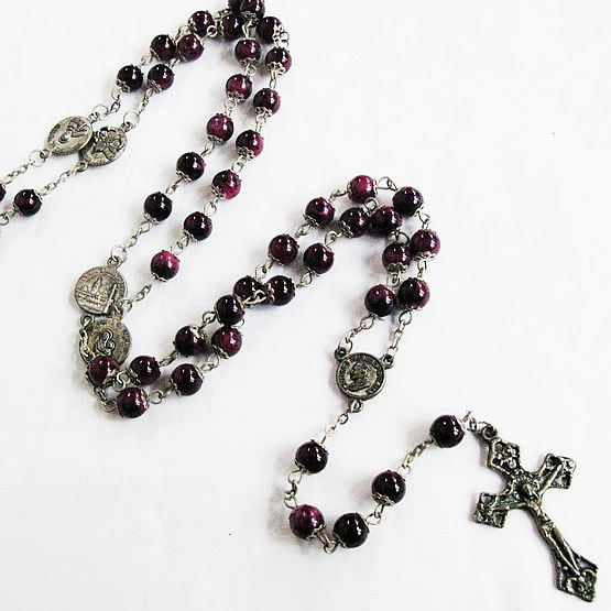 galss beads rosary necklace,galss beads rosary