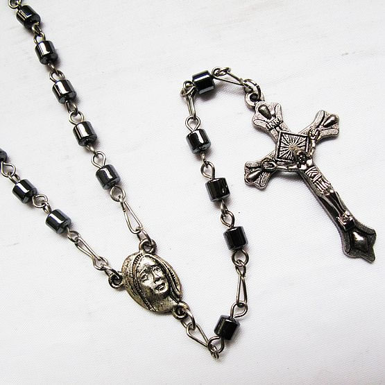 hematite beads rosary necklace,hematite beads rosary