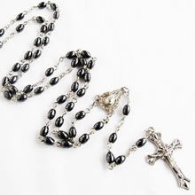 hematite beads rosary necklace