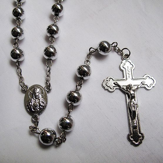 metal beads rosary necklace,metal beads rosary