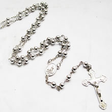 metal beads rosary necklace