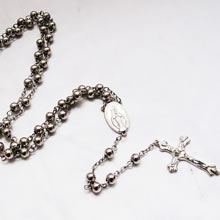 metal beads rosary necklace