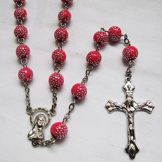 plastic beads rosary necklace,plastic beads rosary