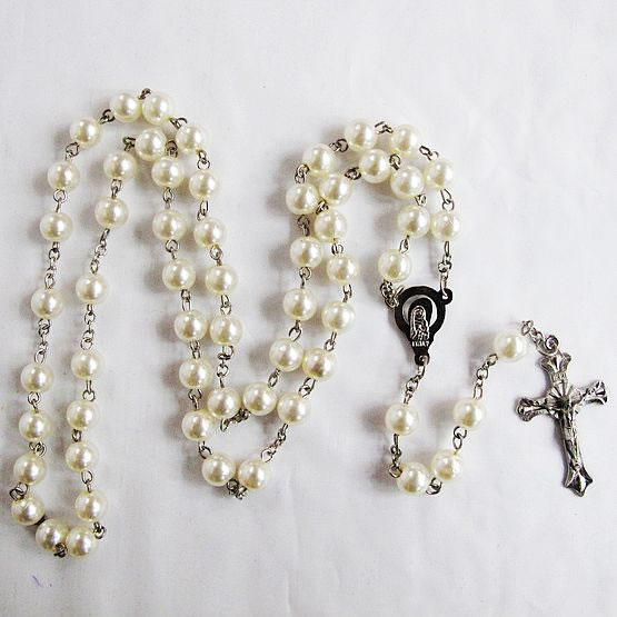 pearl beads rosary necklace,pearl beads rosary